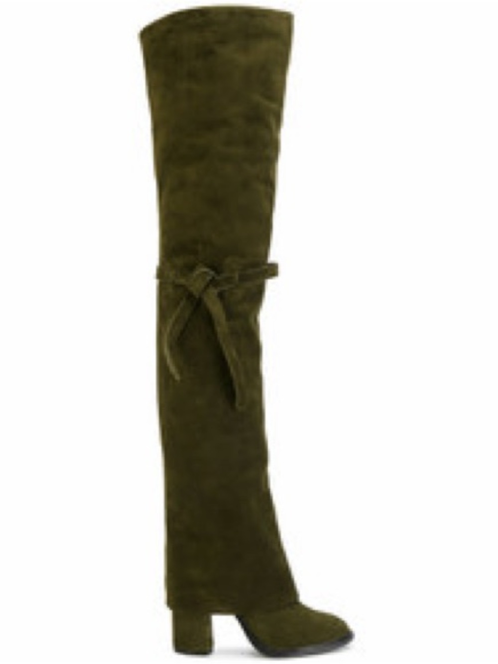 Casadei Olive Over-the-Knee Suede Boots